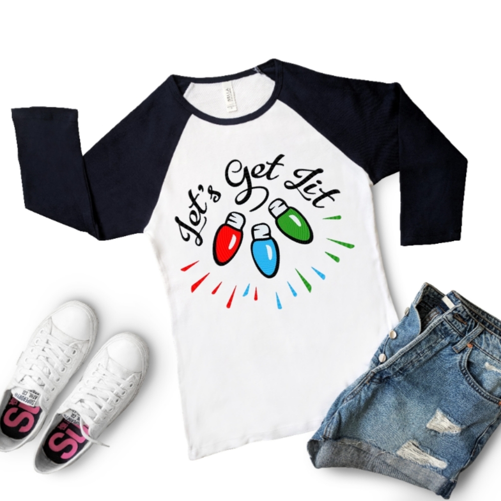 LETS GET LIT SUBLIMATION RAGLAN
